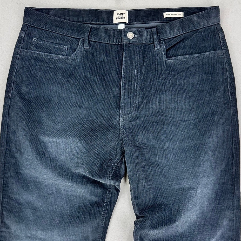 Flint And Tinder Corduroy Pants Mens 36x34 Charcoal Straight Fit NWT Huckberry